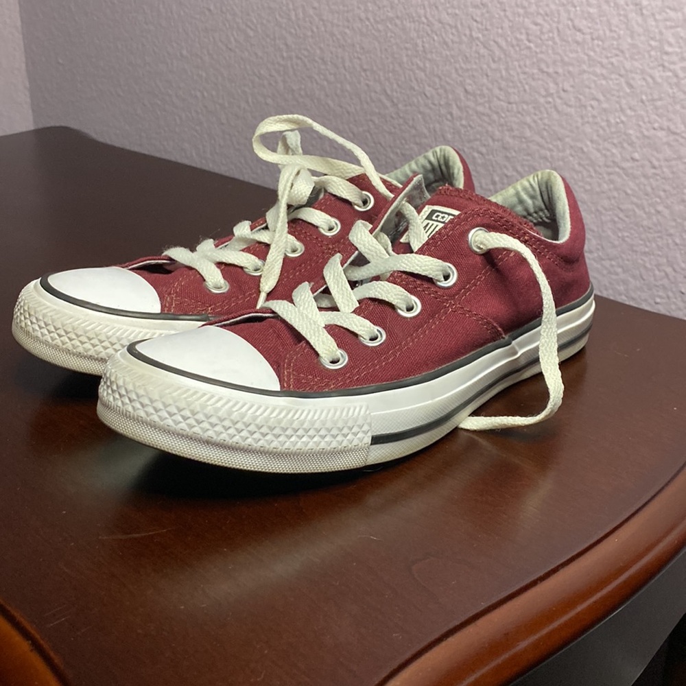 Burgundy Converse All Star tennis shoes